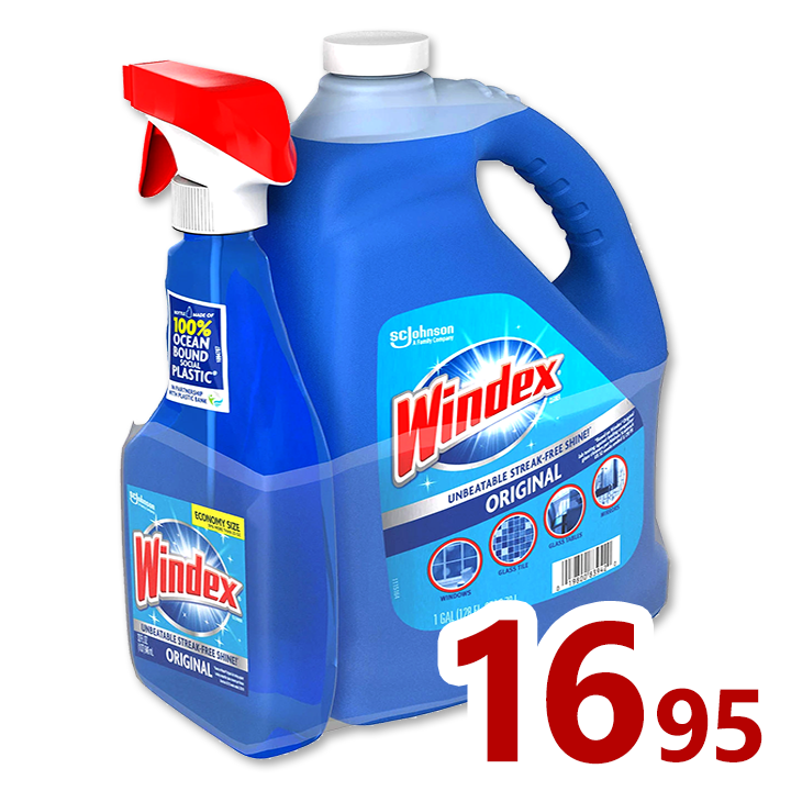 Windex spray + refill