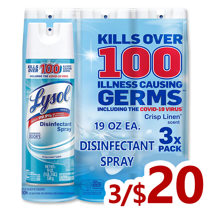 Lysol spray 3-pack